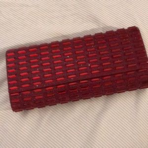 Ruby red clutch purse